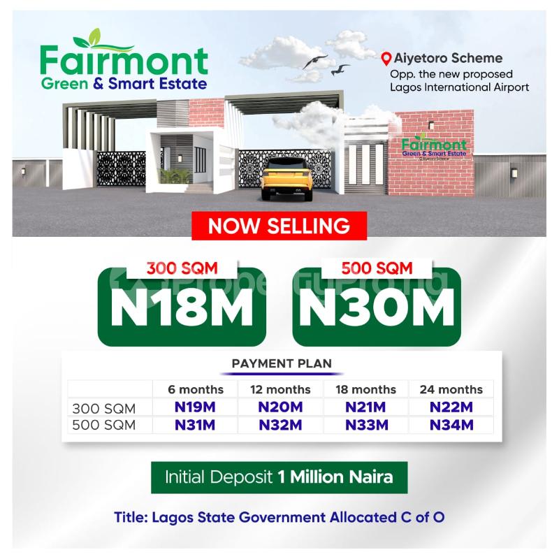 Land for sale Aiyetoro Scheme/ Fairmont Green & Smart Estate Free Trade Zone Ibeju-Lekki Lagos