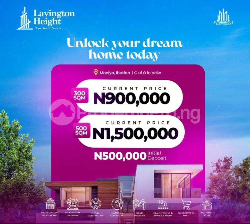 Land for sale Iseyin/lavington Height Estate Moniya Ibadan Oyo