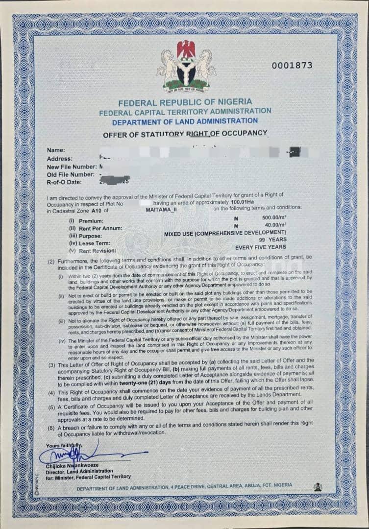 Land for sale Phase 2, Maitama Abuja - 0