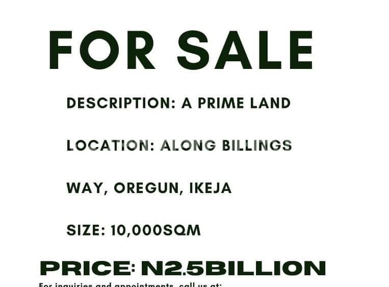 Land for sale Oregun Ikeja Lagos
