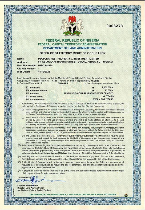 Land for sale Guzape 2 District Guzape Abuja