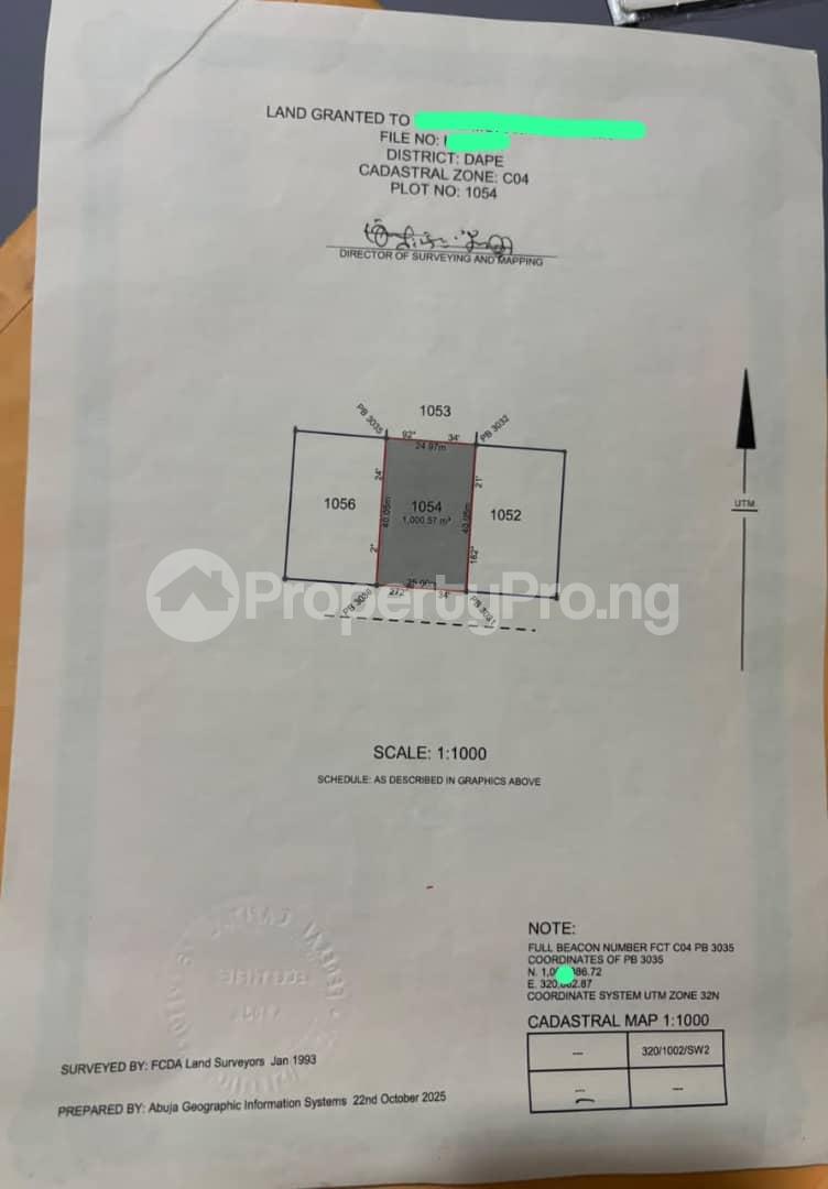Land for sale Dape Abuja