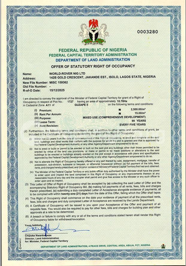 Land for sale Guzape 2 District Guzape Abuja