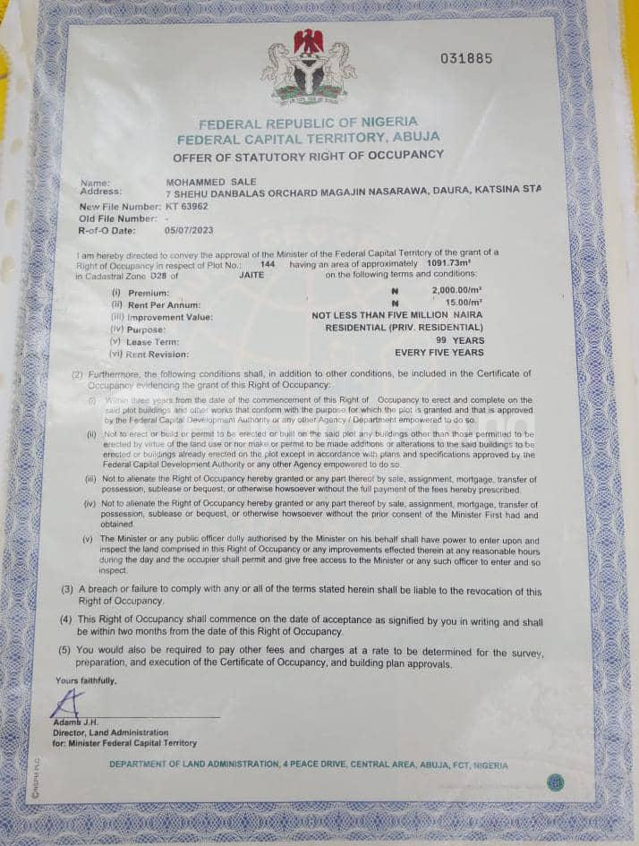 Land for sale Jaite District Off Airport Road Lugbe Abuja