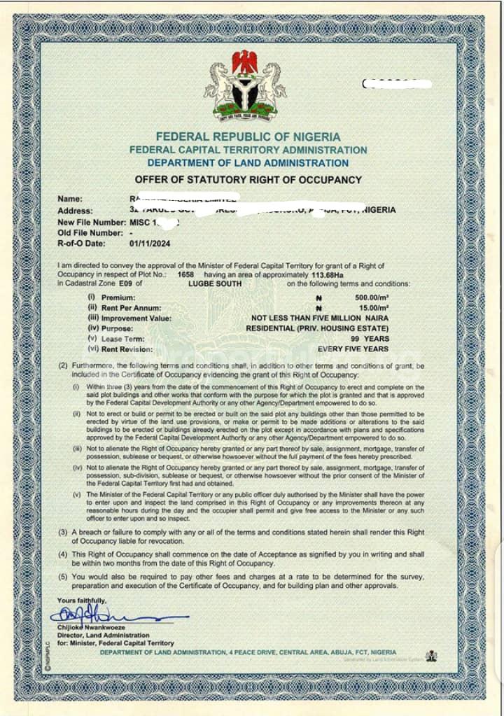 Land for sale Lugbe South Airport Road Lugbe Abuja