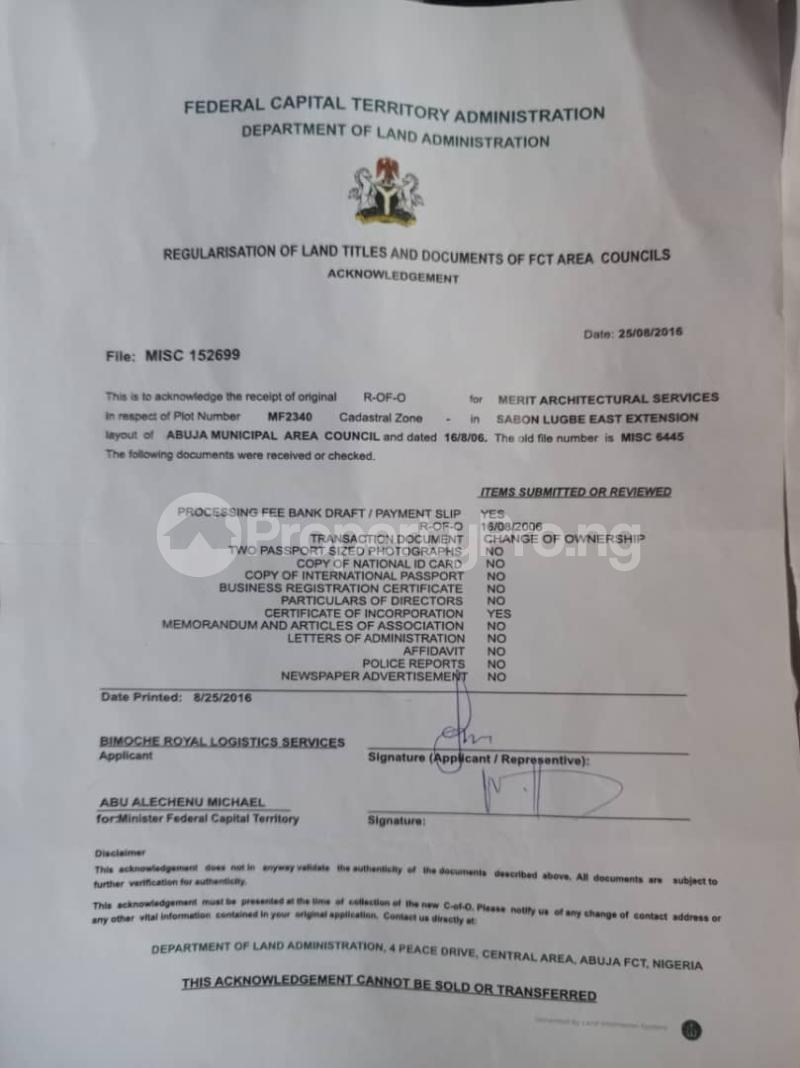 Land for sale Sabon Lugbe Lugbe Abuja