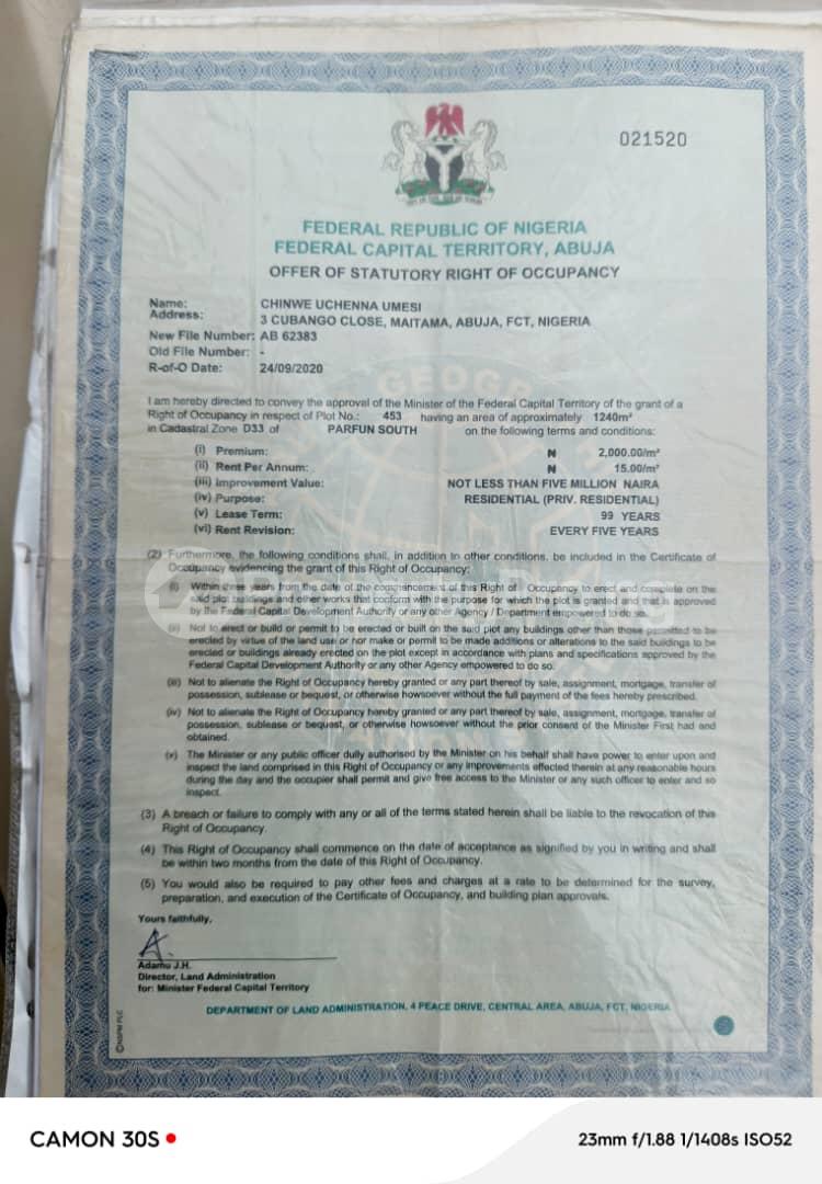 Land for sale Perfun South Behind Centenary City Lugbe Abuja