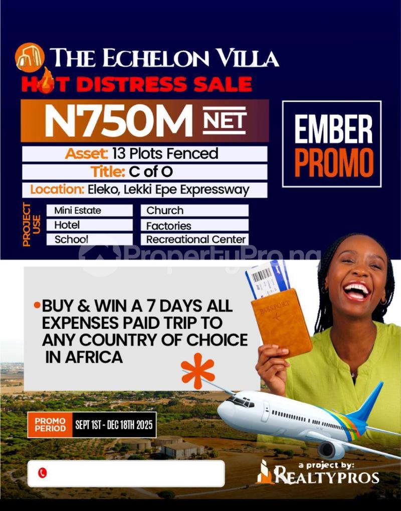 Land for sale Eleko/ Echelon Villa Estate Eleko Ibeju-Lekki Lagos