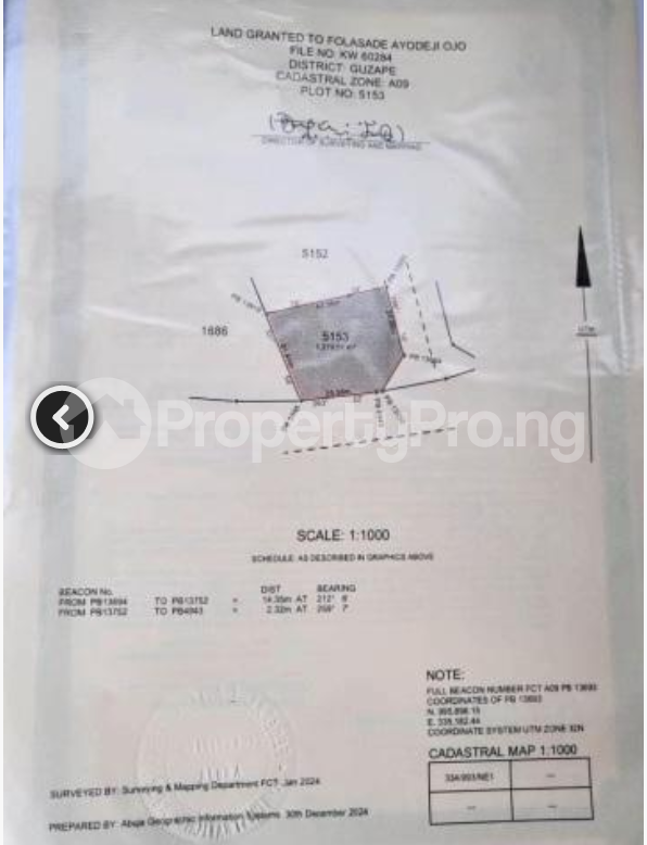 Land for sale Main Guzape Abuja