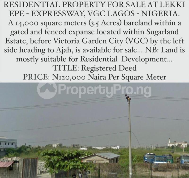 Land for sale Sugarland Estate VGC Lekki Lagos
