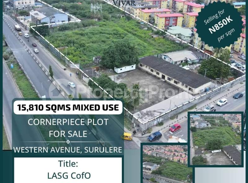 Land for sale Directly Facing, Western Avenue Surulere Lagos