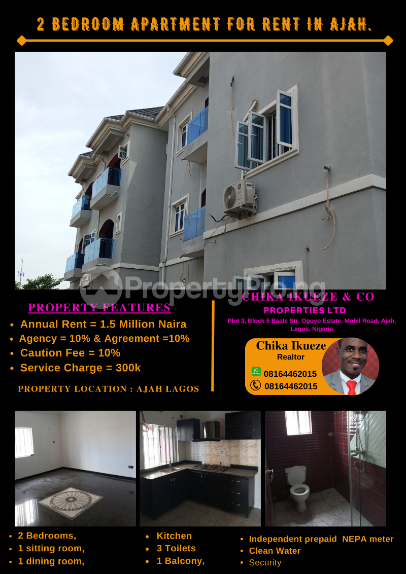 2 bedroom Flat / Apartment for rent Off Mobil Road, Ilaje Ajah Lagos