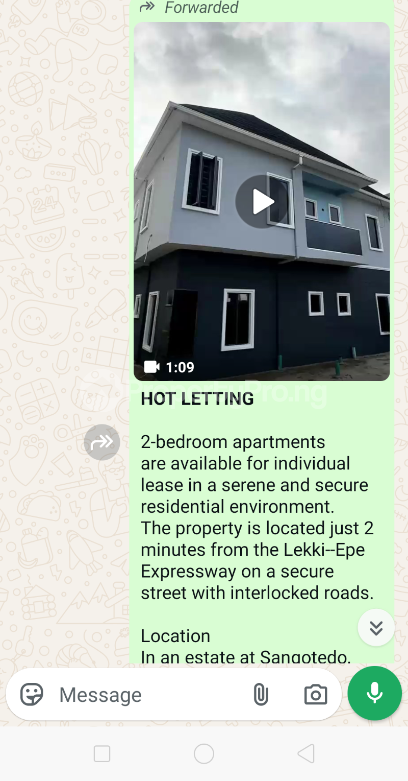 2 bedroom Flat / Apartment for rent In An Estate Sangotedo Ajah Lagos