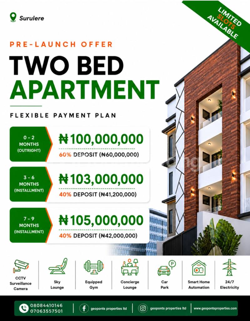 2 bedroom Flat / Apartment for sale Yaba Lagos