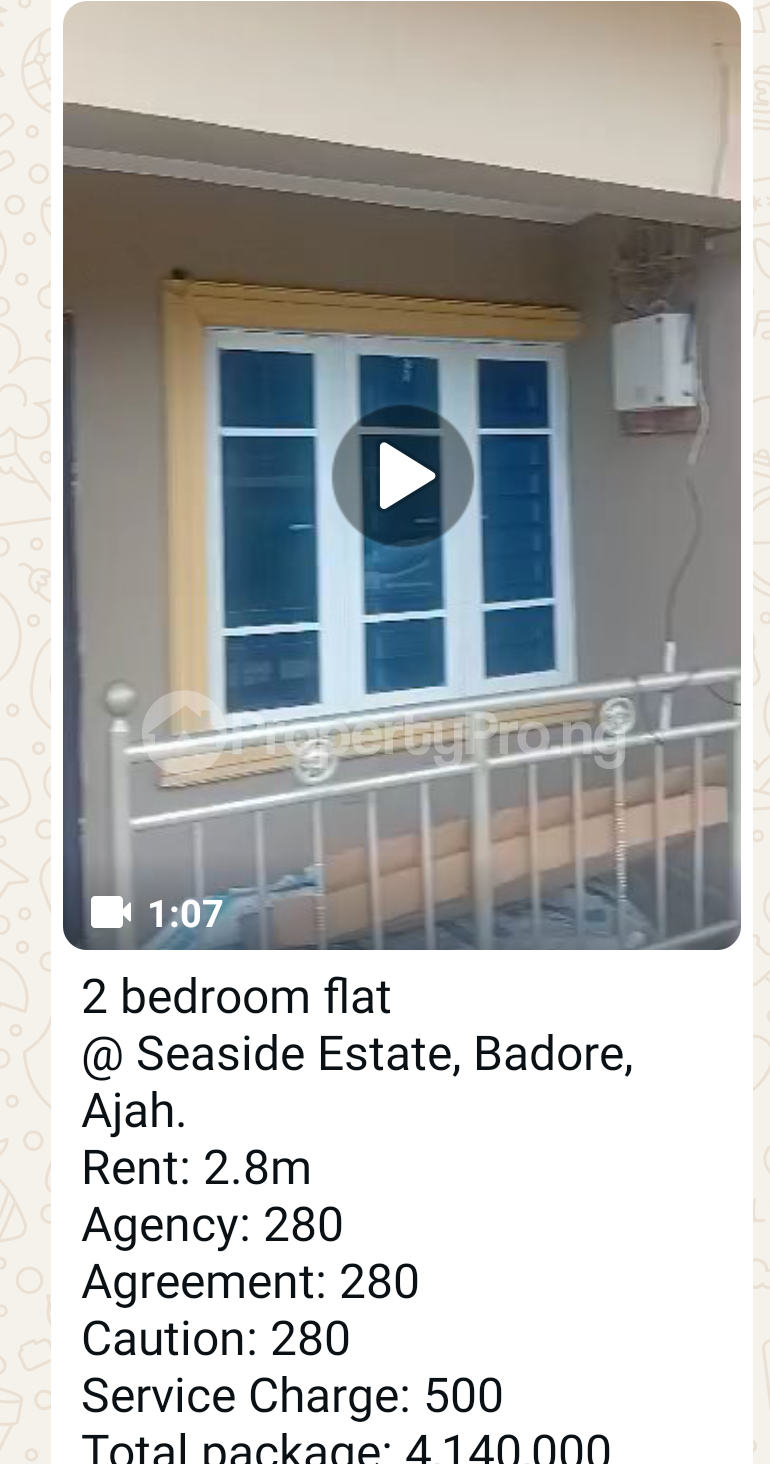 2 bedroom Flat / Apartment for rent Seaside Estate Badore Ajah Lagos