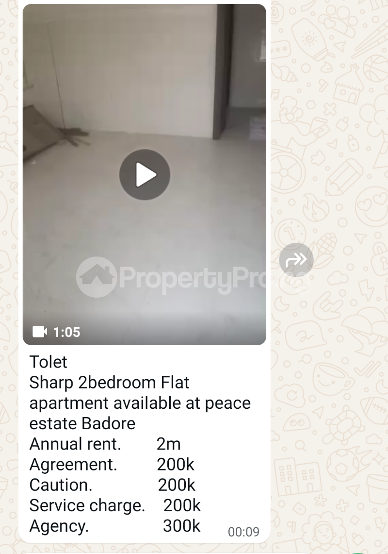 2 bedroom Flat / Apartment for rent Peacevill Estate Badore Badore Ajah Lagos