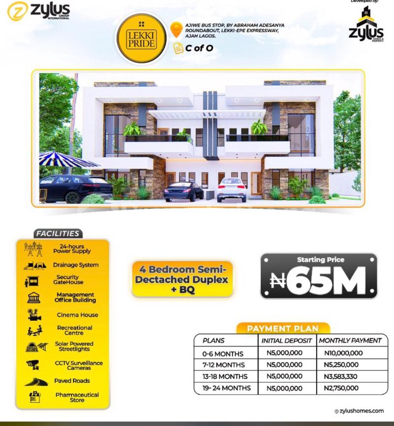 House for sale Ajiwe Bus Stop, By Abraham Adesanya Roundabout Off Lekki-Epe Expressway Ajah Lagos