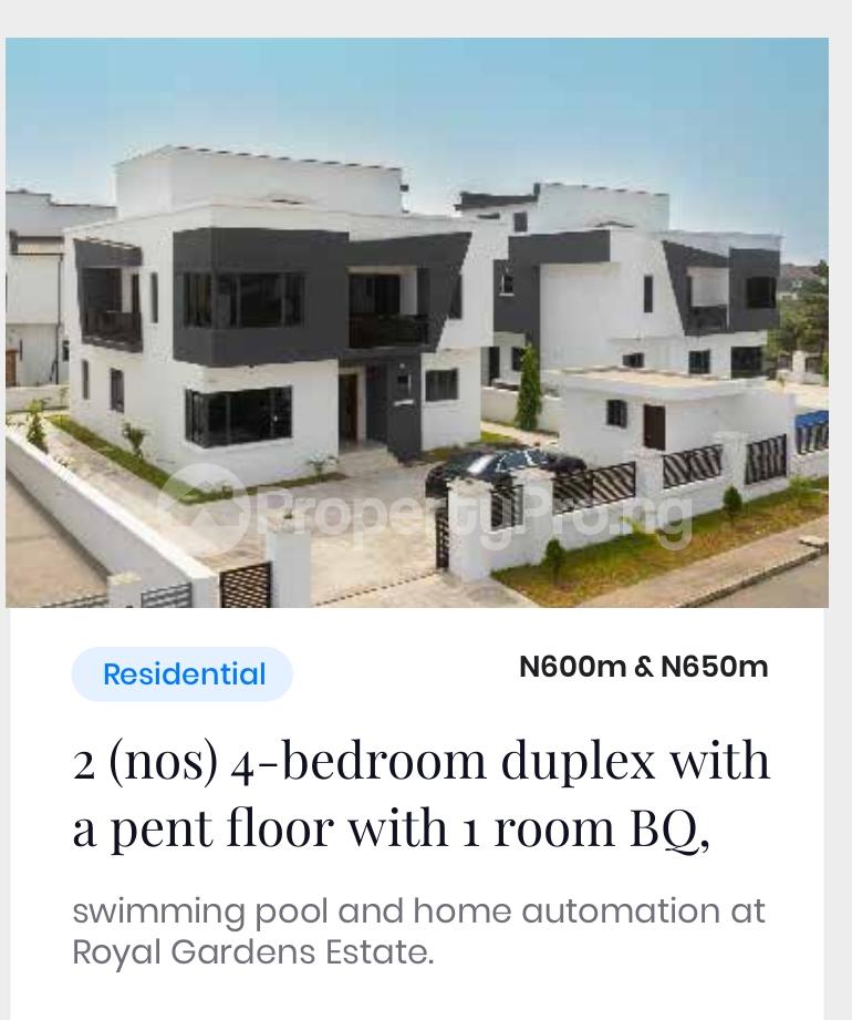 4 bedroom House for sale Royal Gardens Estate Ajah Off Lekki-Epe Expressway Ajah Lagos