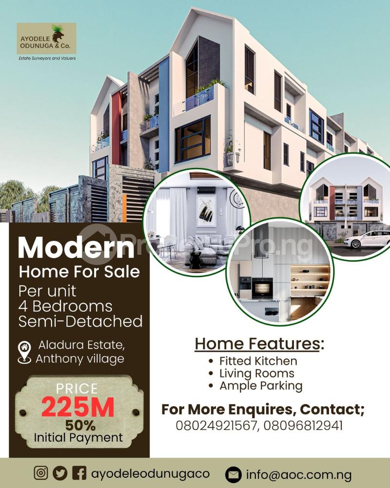 4 bedroom House for sale Aladura Estate Anthony Village Maryland Lagos