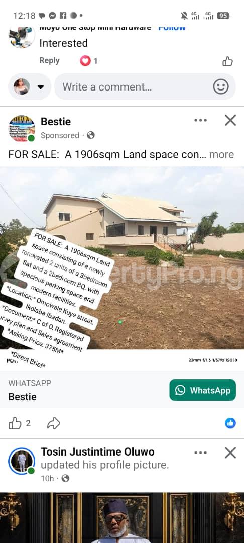 3 bedroom Flat / Apartment for sale Omowale Kuye Street, Ikolaba Ibadan Oyo