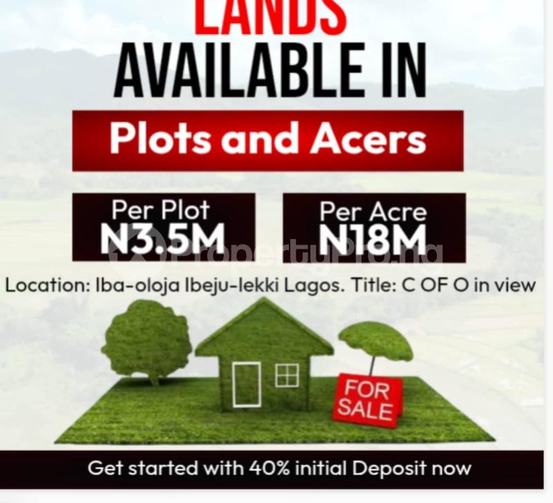 Land for sale Iba Oloja Free Trade Zone Free Trade Zone Ibeju-Lekki Lagos