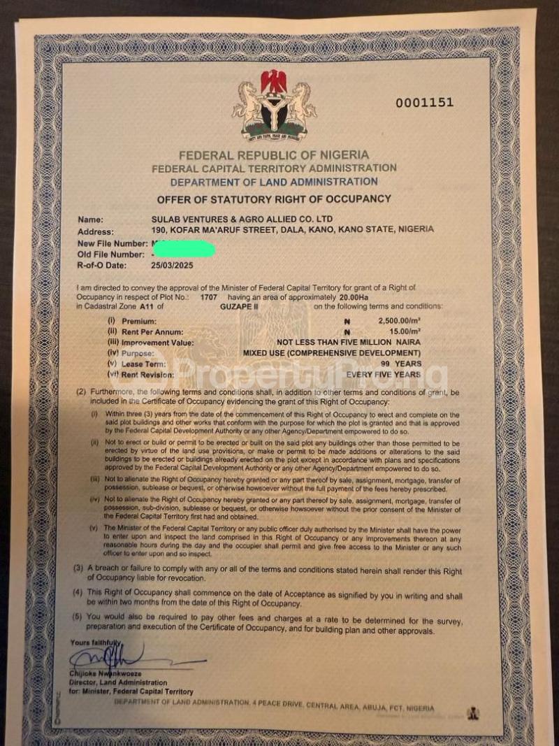 Land for sale Guzape 2 Abuja Guzape Abuja - 0