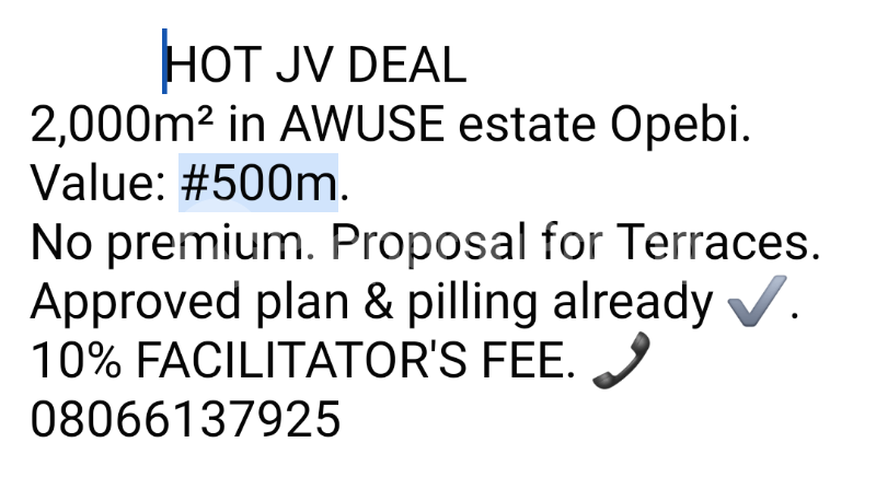 Land for sale Awuse Estate Ikeja Lagos