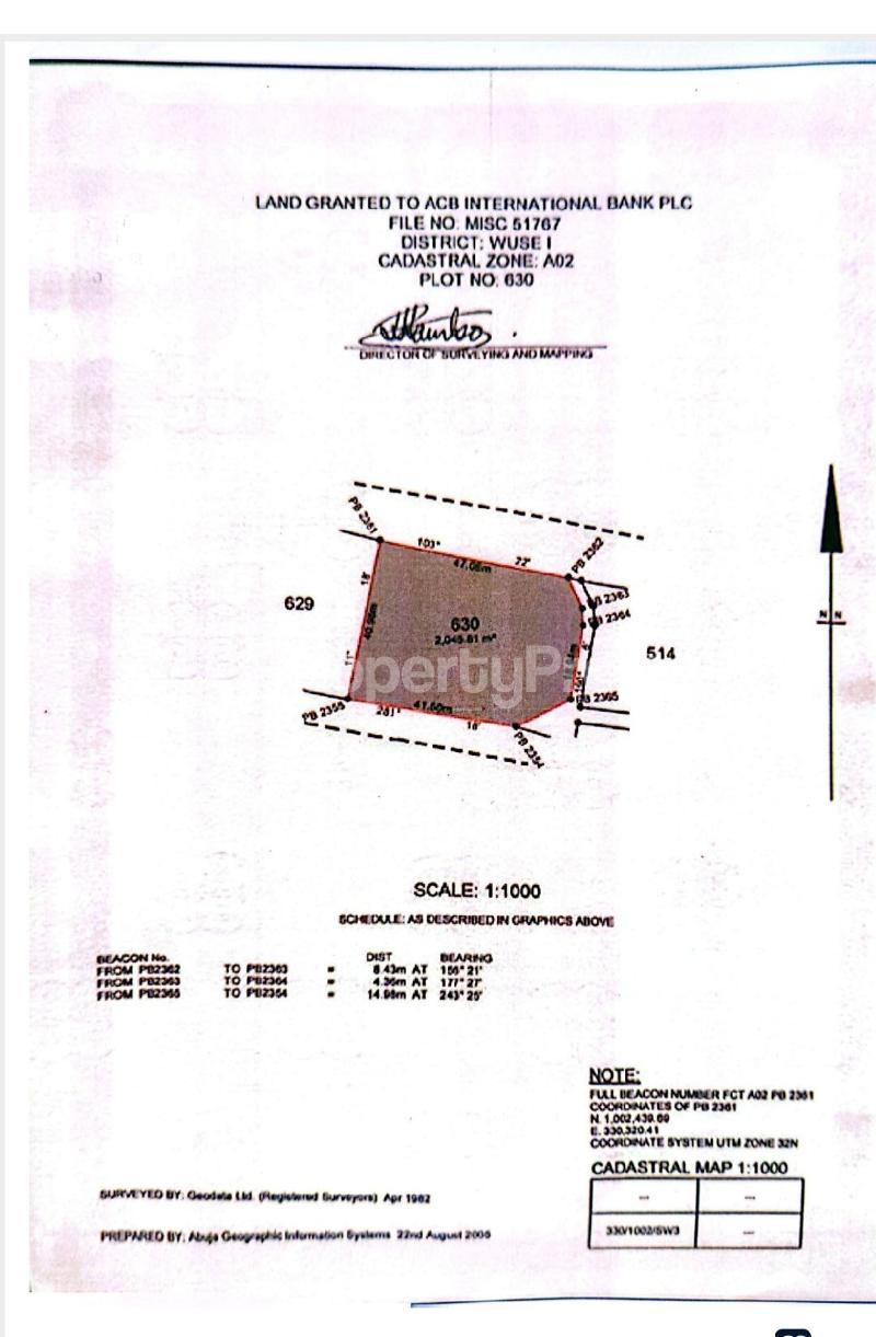 Land for sale Wuse Zone 1 Wuse 1 Abuja