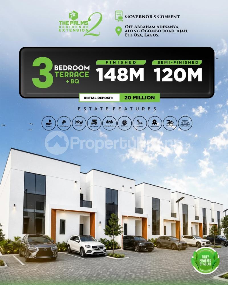 3 bedroom House for sale Palms Residence 2, Close To No A Re Mall And Vgc Lekki Ajah With Coastal Road, Lagos Business School Title Governor Consent Abraham adesanya estate Ajah Lagos