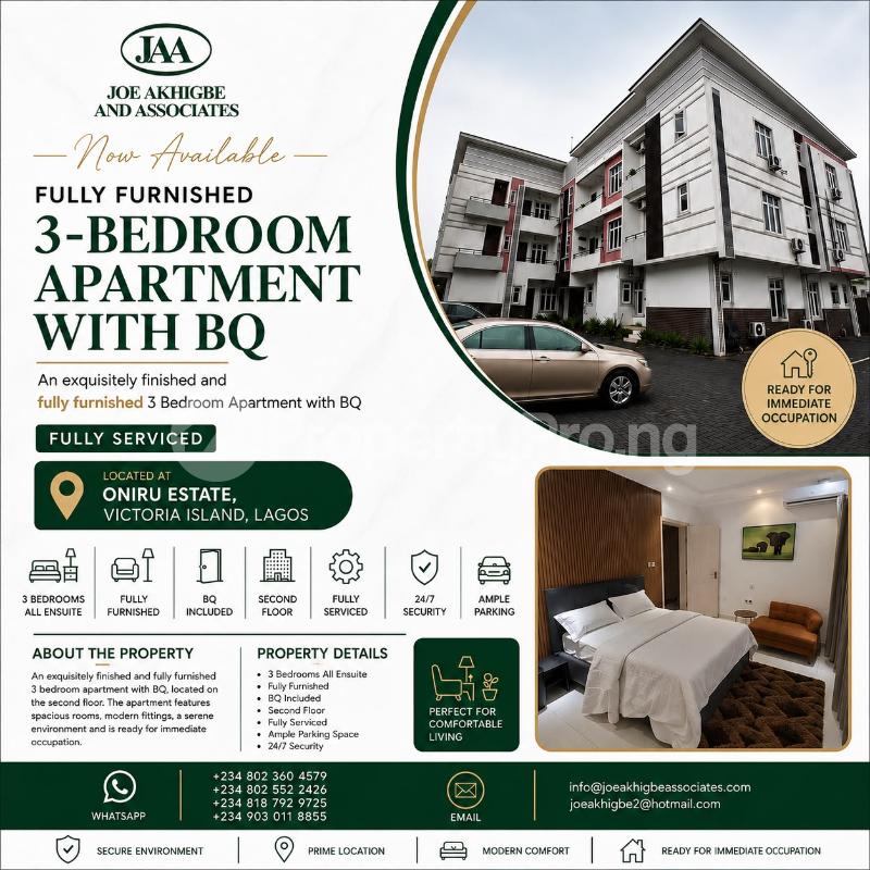 3 bedroom Flat / Apartment for sale Oniru Estate, Victoria Island, Lagos ONIRU Victoria Island Lagos