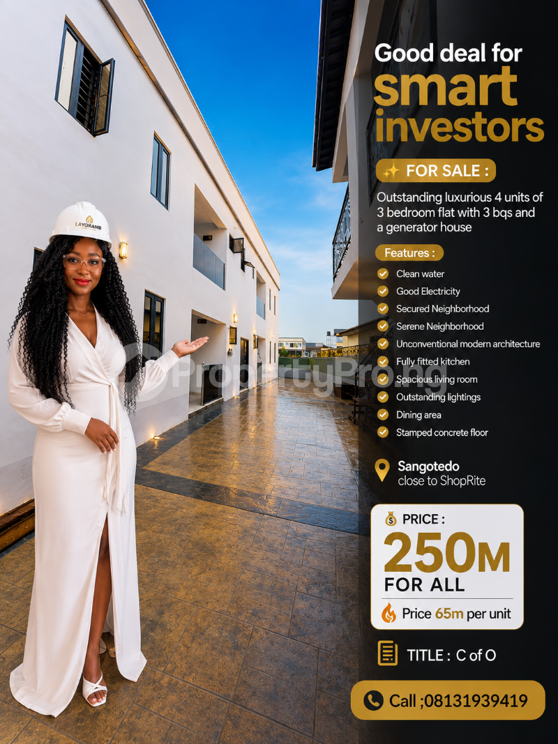 3 bedroom Flat / Apartment for sale Sangotedo Ajah Lagos