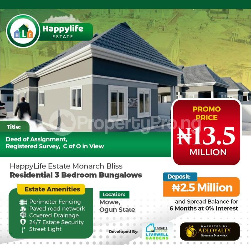 3 bedroom House for sale Mowe Obafemi Owode Ogun