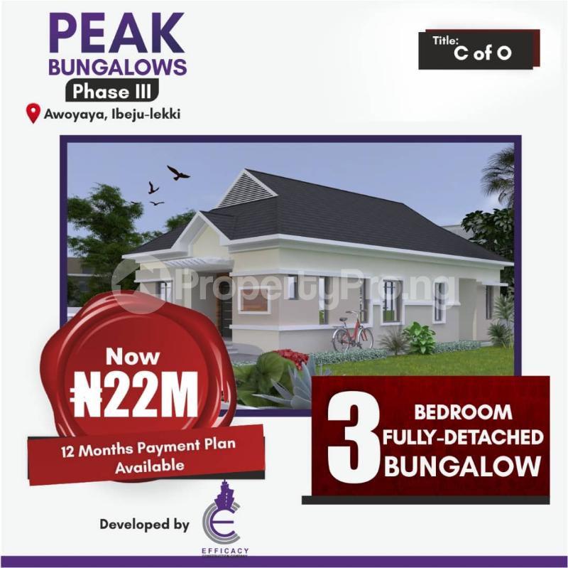 3 bedroom House for sale Behind Mayfair Gardens Awoyaya Ajah Lagos