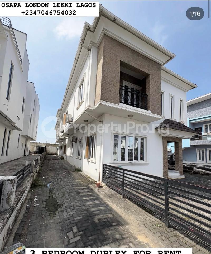 3 bedroom House for rent Osapa london Lekki Lagos