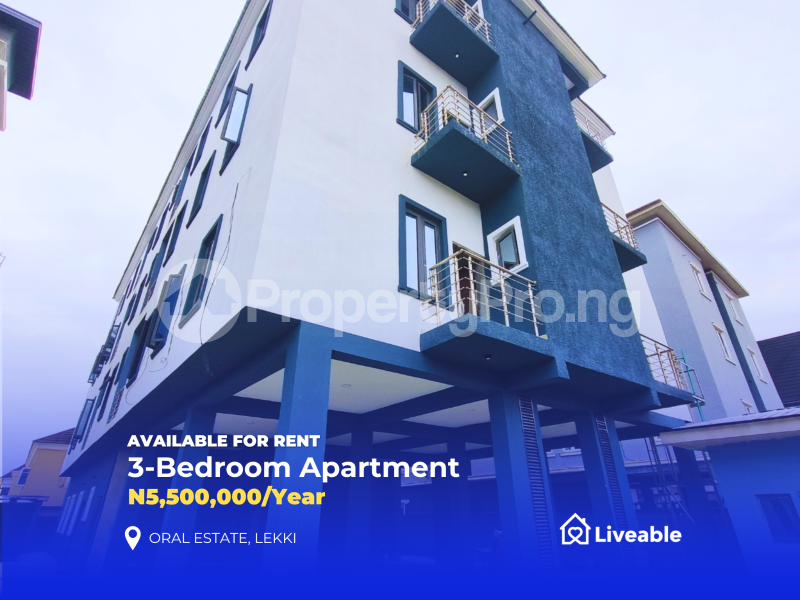 3 bedroom Flat / Apartment for rent Oral Estate, Lekki Oral Estate Lekki Lagos