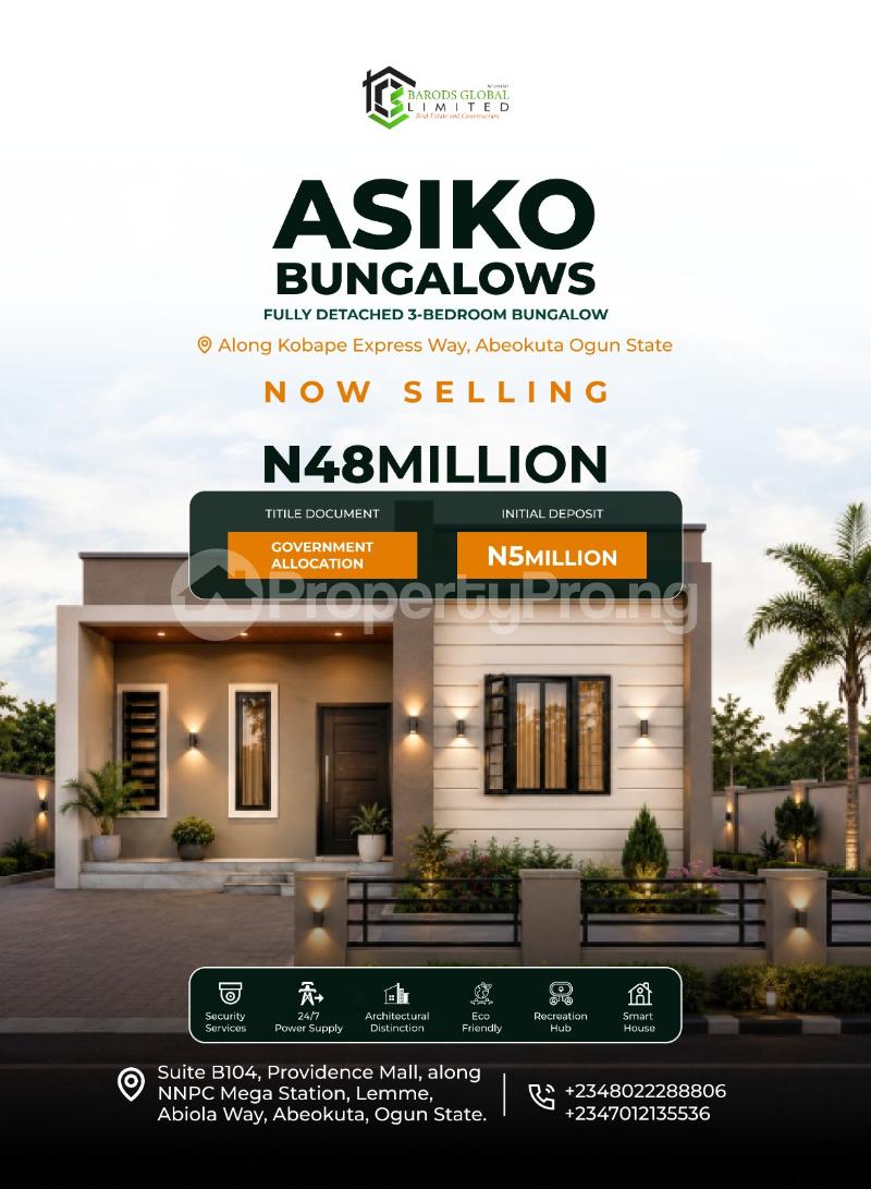 3 bedroom House for sale Along The Kobape Expressway, Abeokuta, Ogun Obafemi Owode Ogun