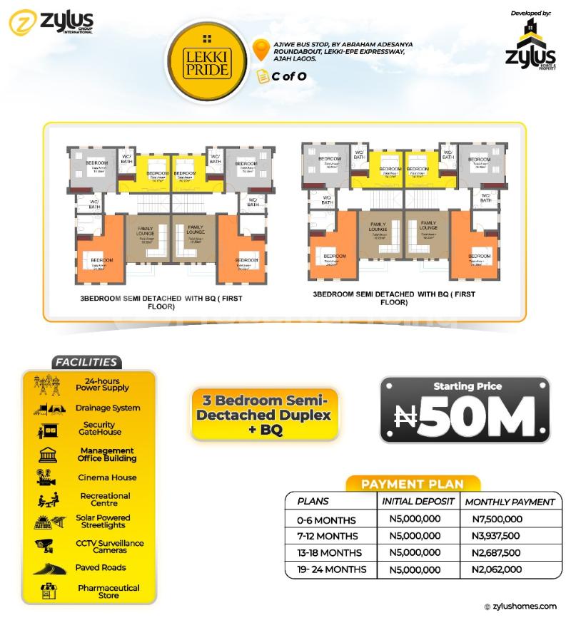 3 bedroom House for sale By Ajiwe Bus Stop Abraham adesanya estate Ajah Lagos