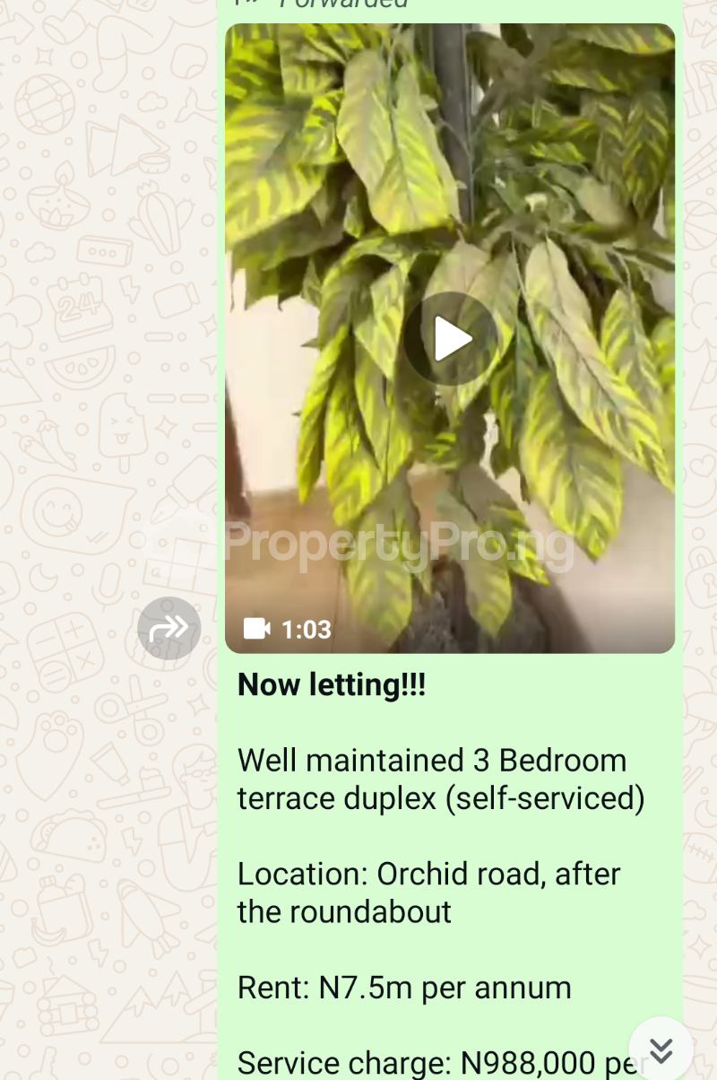 3 bedroom House for rent Before Roundabout Orchid Lekki Lagos