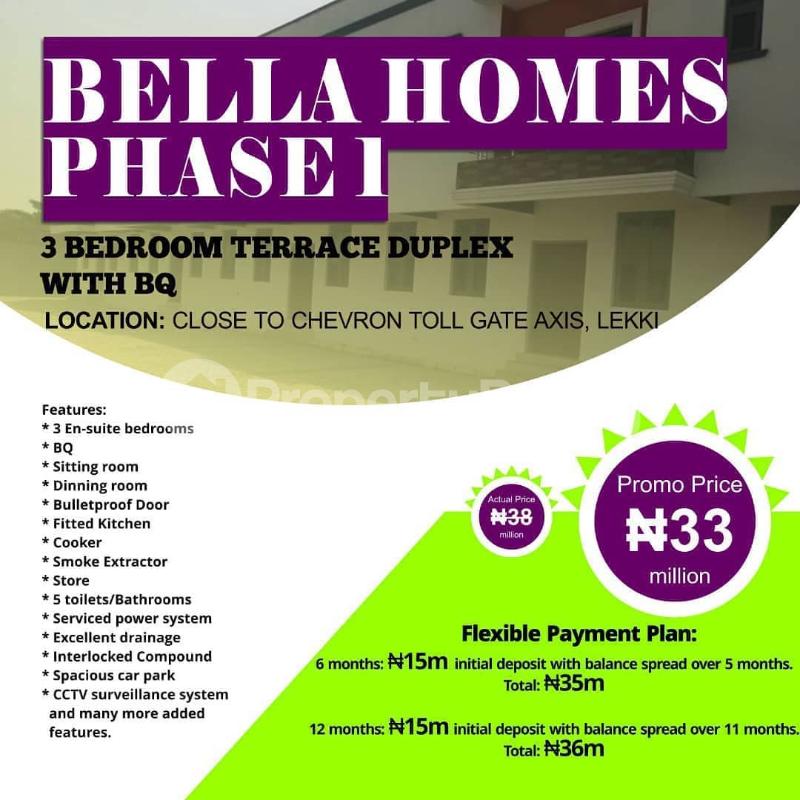 3 bedroom House for sale Close To Chevron Toll Gate Lekki chevron Lekki Lagos