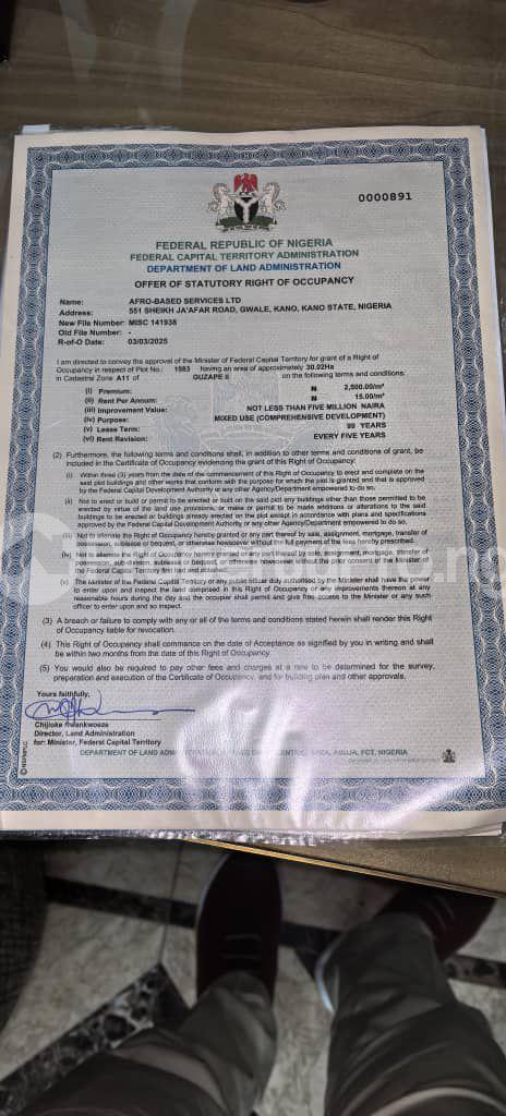 Land for sale Guzape Abuja