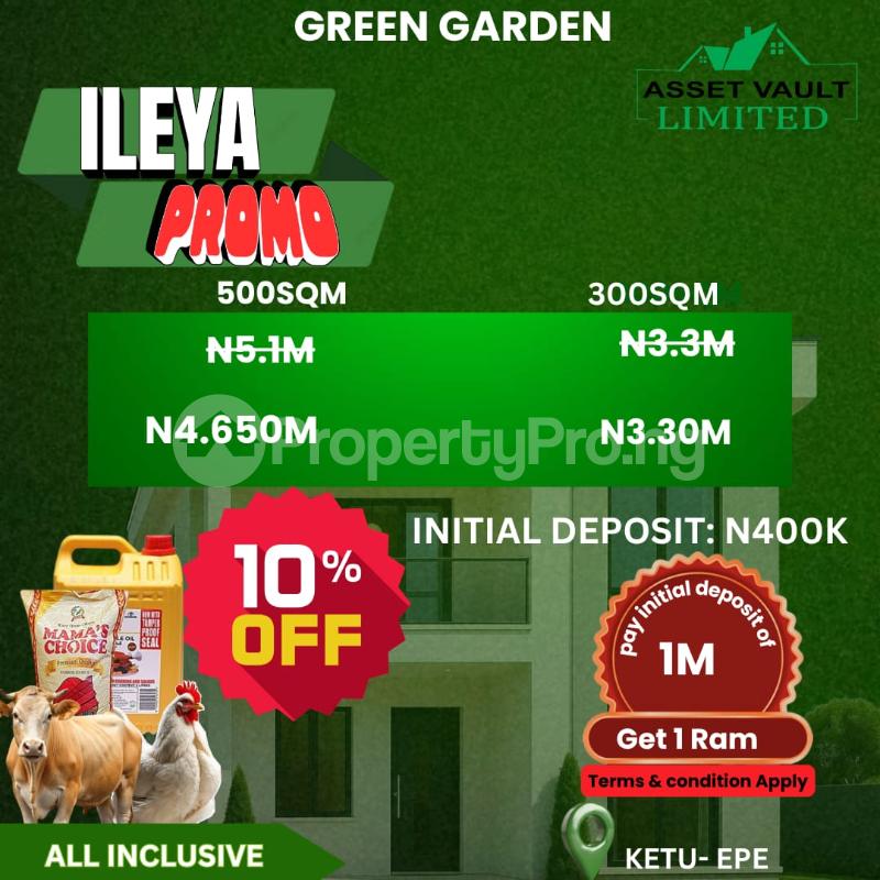 Land for sale Green Garden Estate With Luxury Ileya Incentives And Allocation Ketu Epe Lagos