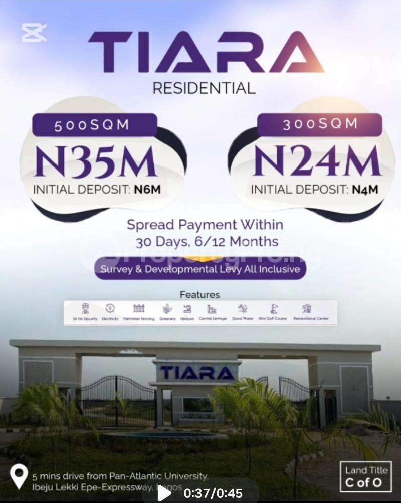 Land for sale Tiara Estate By Amen City Along Lekki Epe Expressway Eleranigbe Ibeju-Lekki Lagos