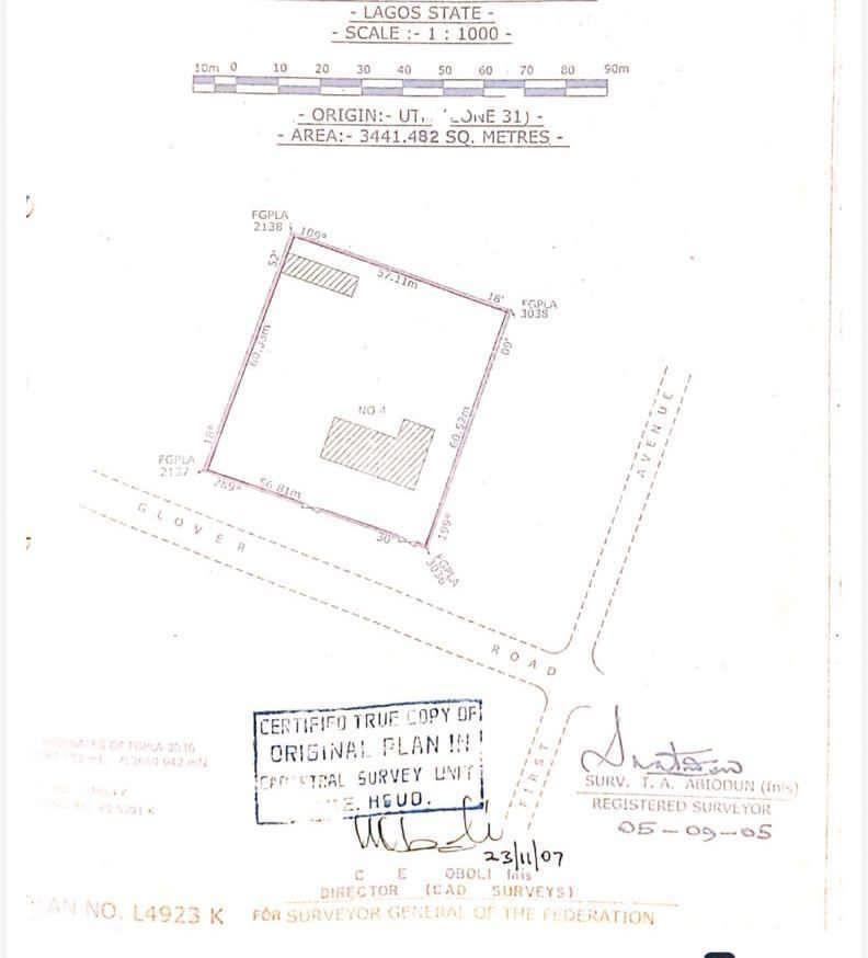 Land for sale Glover Road Ikoyi Lagos