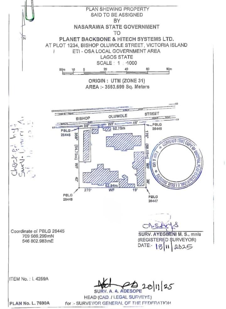 Land for sale Bishop Oluwole Street Victoria Island Lagos