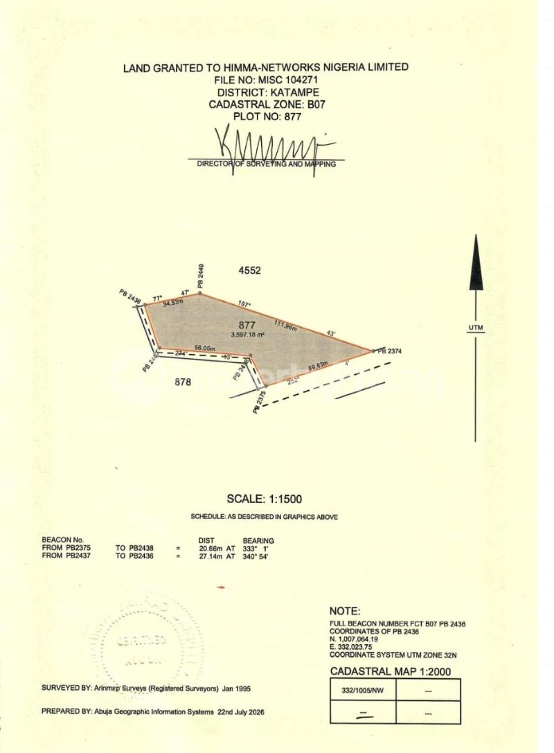 Land for sale Katampe Main Abuja