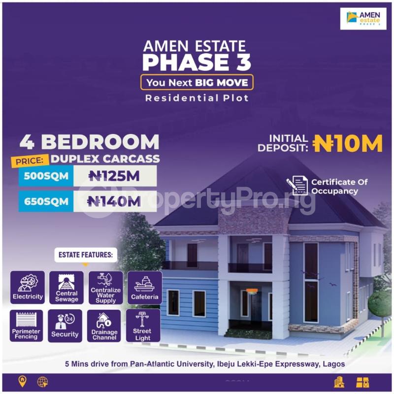 Land for sale Amen Estate Phase 3 Eleranigbe Ibeju-Lekki Lagos