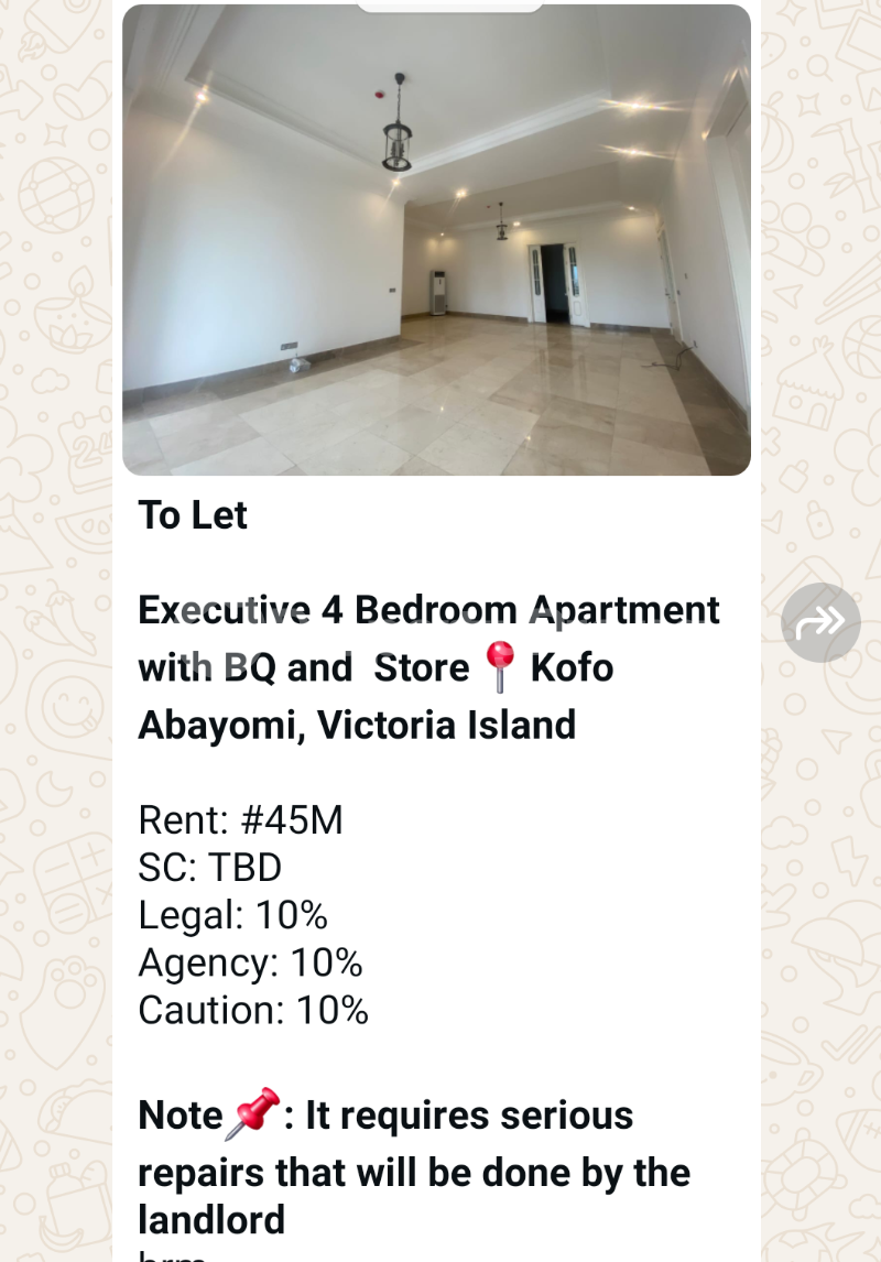 4 bedroom Flat / Apartment for rent In An Estate Kofo Abayomi Victoria Island Lagos
