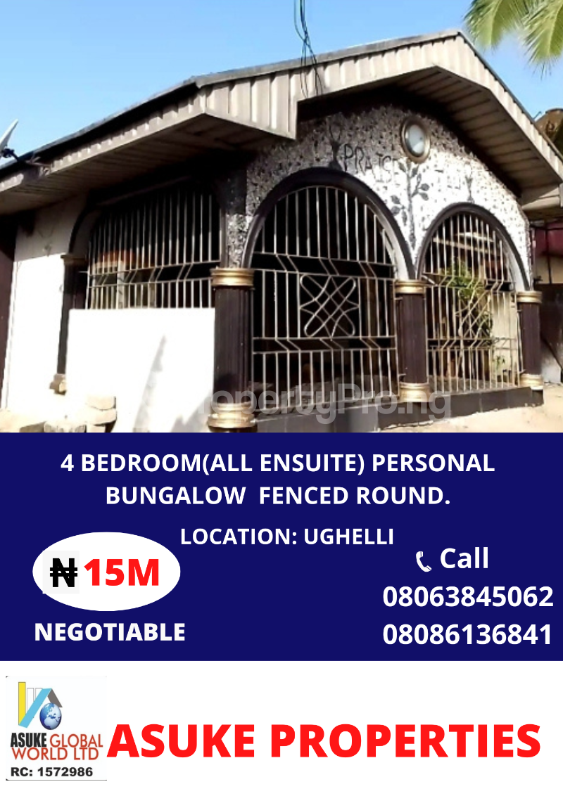 4 Bedroom House in Ughelli North Delta House for sale in ughelli
