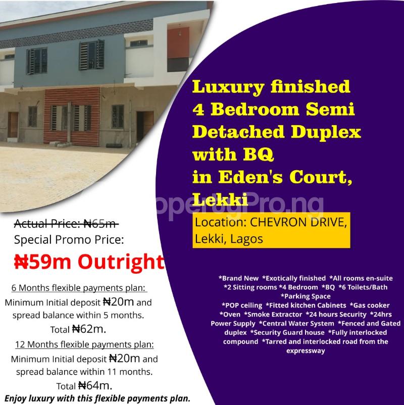 4 bedroom House for sale Eden's Court Lekki chevron Lekki Lagos