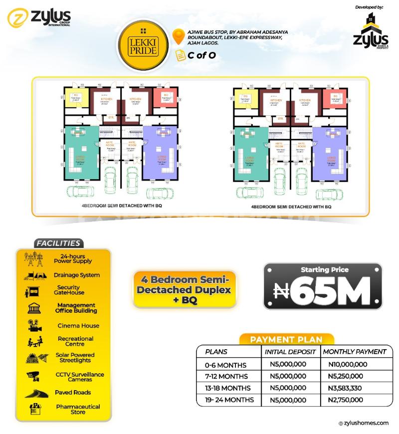 4 bedroom House for sale By Ajiwe Bus Stop Abraham adesanya estate Ajah Lagos